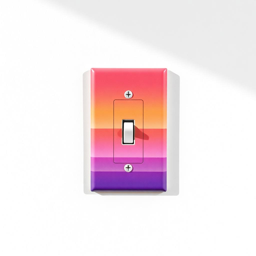 Wall switch with vibrant printed PlateSwap design